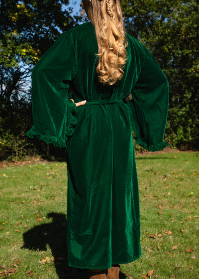 Fea Wrap Frill Dress  - Green Velvet