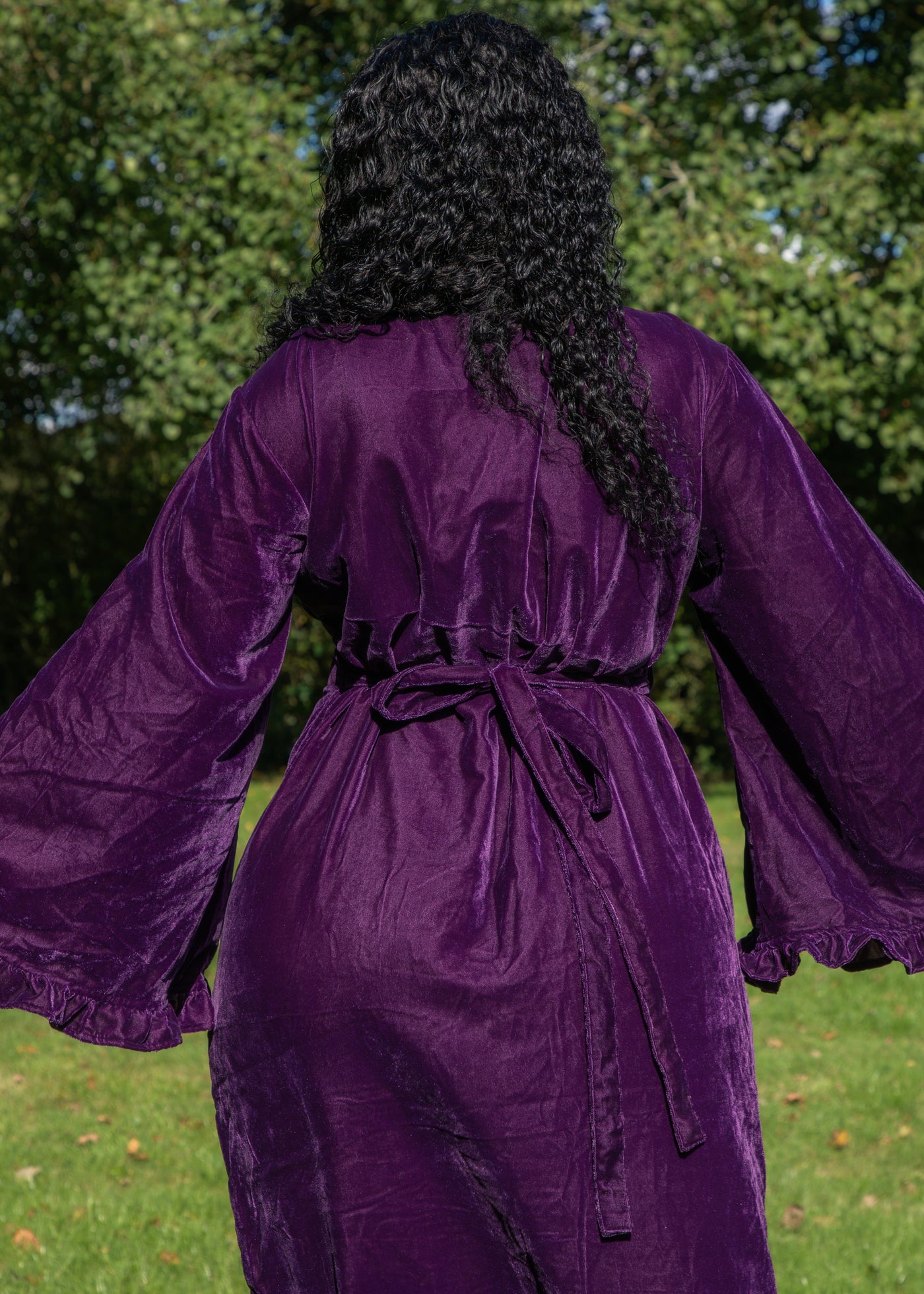 Fea Wrap Frill Dress  - Purple Velvet