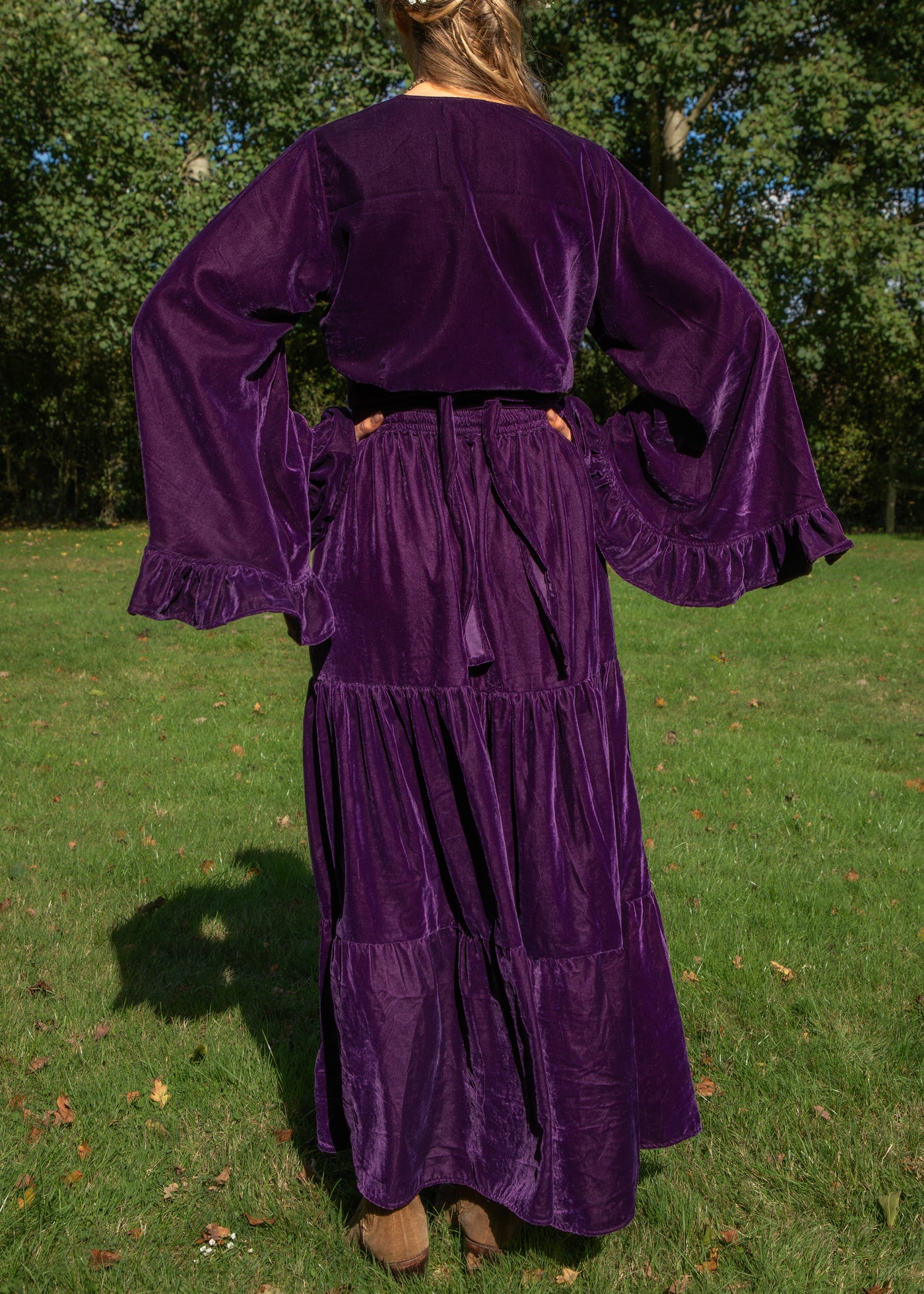 Gia Gypsy Ruffle Skirt  - Purple Velvet