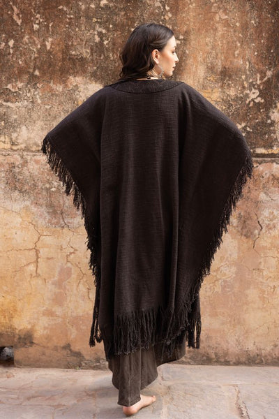 Agata Oversized Tassle Kimono - Bruin