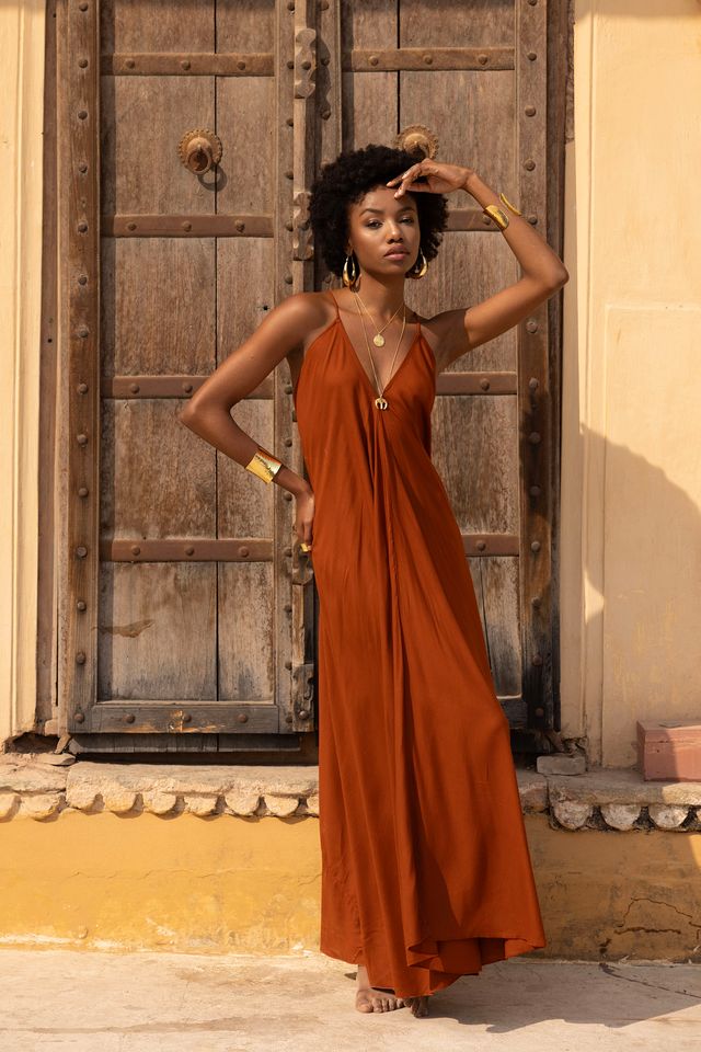 knee length dresses for ladies Juno Halterneck Maxi Dress