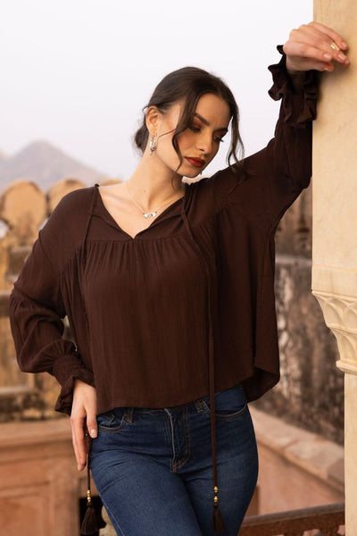 Gardinia Blouse  - Brown