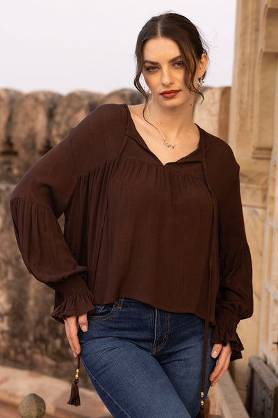 Gardinia Blouse  - Brown